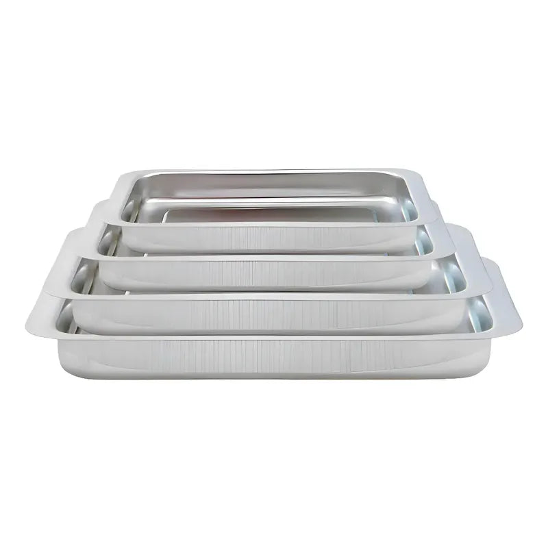 Set X4 Bandeja Para Horno Bandeja Acero Inoxidable Multiuso Gris