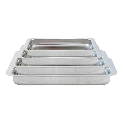 Set X4 Bandeja Para Horno Bandeja Acero Inoxidable Multiuso Gris