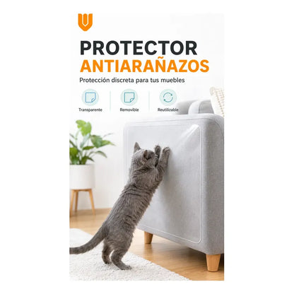 Rascador Gatos 43x30cm Sofa Sillon Protector Antiarañazos Protector Adhesivo Antiarañazos Gato Pvc Transparente 43x30 Cm Pack 10 Reutilizable Removible Sofá Sillón Muebles Hogar 43x30