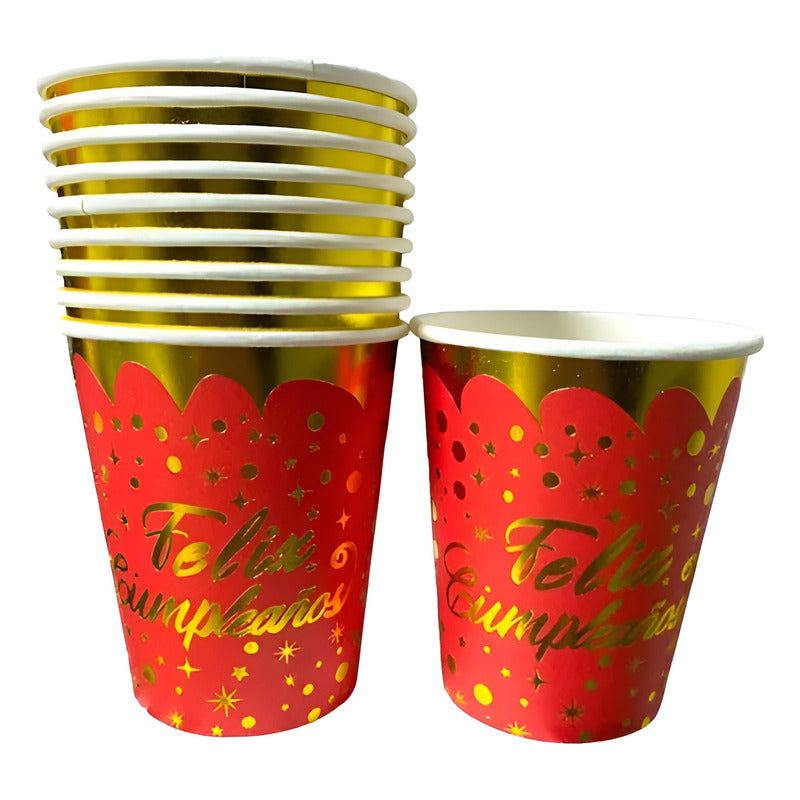 10 Vasos Desechables Cumpleaños Decoracion Feliz Cumpleaños