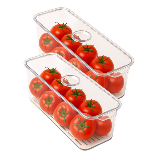 X2 Organizador Refrigerador Caja Organizador Contenedor Tapa Transparente