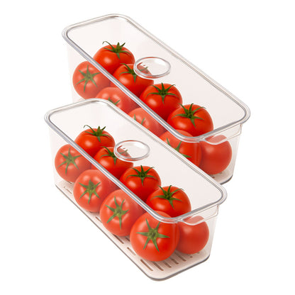 X2 Organizador Refrigerador Caja Organizador Contenedor Tapa