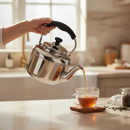 Tetera Cuello Cisne Té Caliente Hogar Lluvia Barista Cocina Plateado