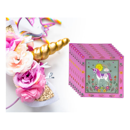 X20 Servilletas Cumpleaños Feliz Cumpleaños  Unicornio  Rosado