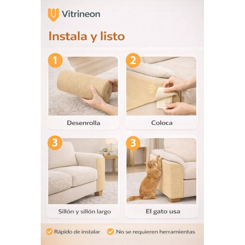 Protector Sillón Gato Tapete Rascador Antiarañazos Mueble