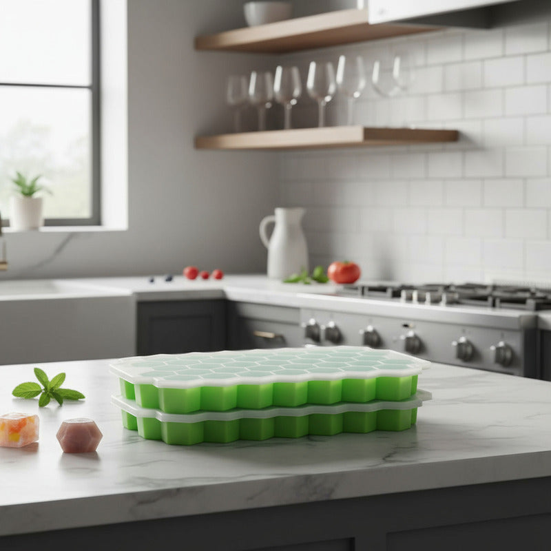 X4 Hielera Cubeta Hielo Silicona Hielera Molde Hielo 37cav Multicolor