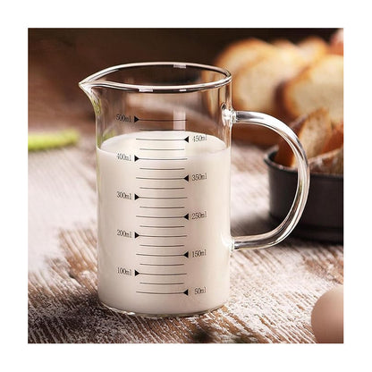 Pack 2 Tazas Medidora Con Tapa Tazas Vidrio Jarra Medidoras Transparente 350/500ml