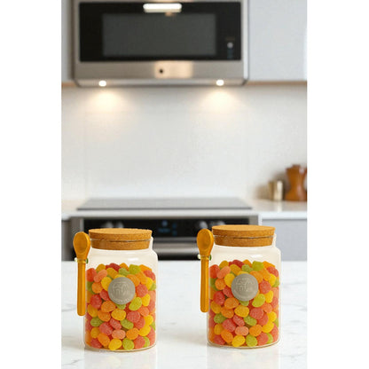 Recipientes Hermeticos De Vidrio Frasco Conservante Alimento Tapa Corcho