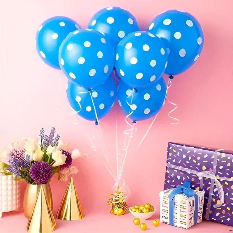 Pack X6 Globos Lunares Cumpleaños Globo Unicolor Decoracion