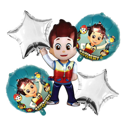 Set 5 Globos Paw Patrol Cumpleaños Set Cumpleaños Rayder