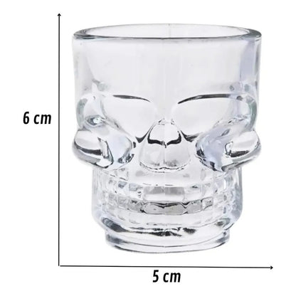 Set 6 Vaso Shot Calavera Tequilero Vasos Shoperos De Vidrio Transparente