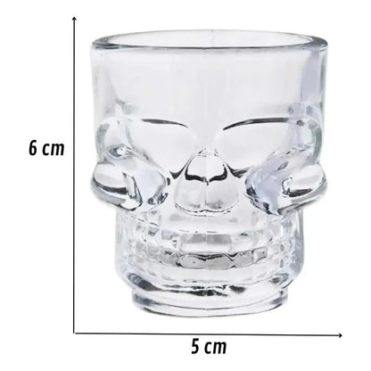 Set 6 Vaso Shot Calavera Tequilero Vasos Shoperos De Vidrio Transparente