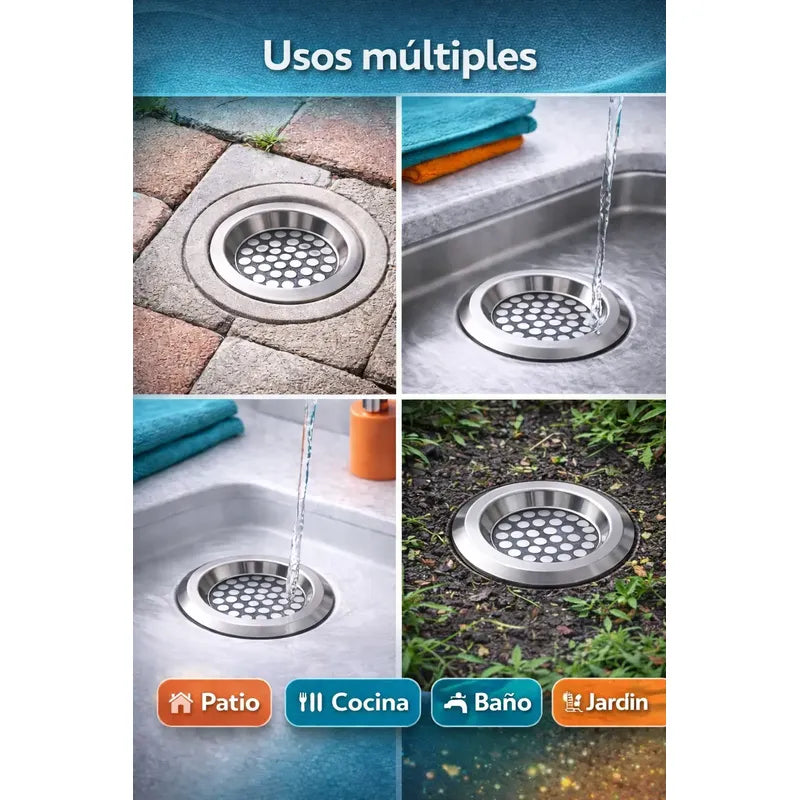 Rejilla Filtro Lavaplatos Cocina Bacha Acero Pack 3 Hogar Gris 006-2