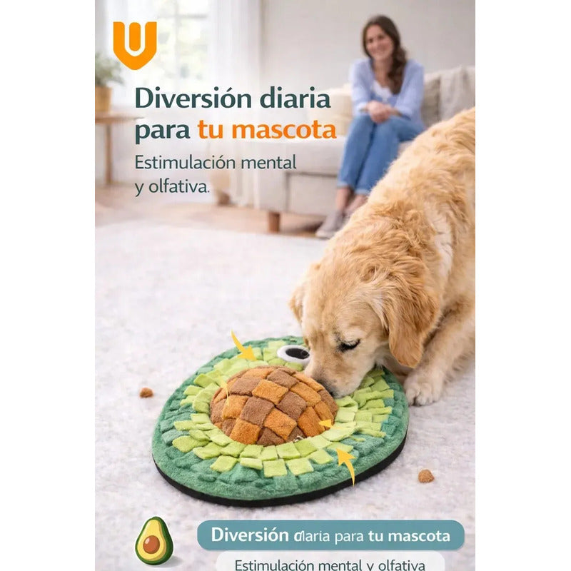 Alfombra Olfativa Palta Perros Juguete Mental Antiestres Color Verde Palta Aguacate Natural Tonos Hoja Selva Mascotas Canino Estimulacion Sensorial Juego Interactivo Lavable