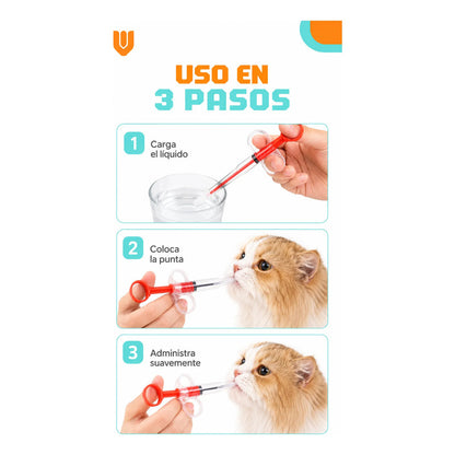 X2 Jeringa Aplicador Medicamento Jeringa Dosificador Mascota Multicolor