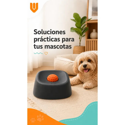 Dispensador Alimento Perros Plato Anti Ansiedad Mascota Negro