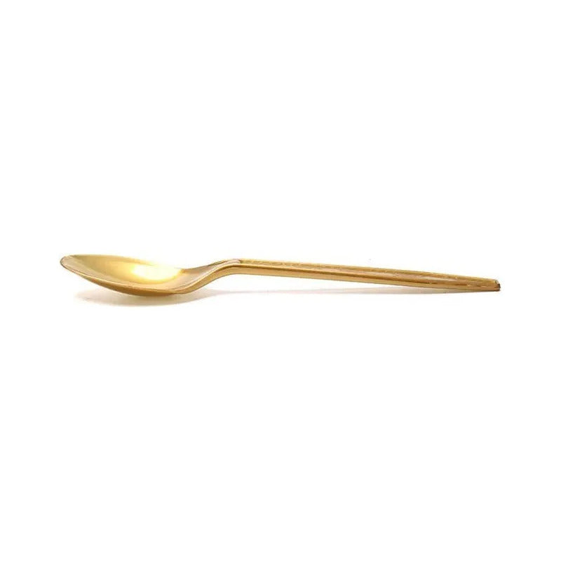 12 Cucharas Plasticas  Cucharas Postre Cucharas Desechables Dorado
