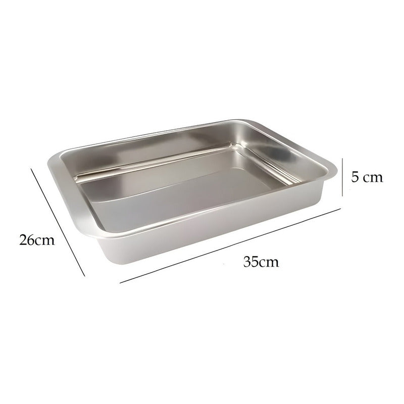 2 Bandeja Para Horno Bandeja Acero Inoxidable Multiuso 35x26