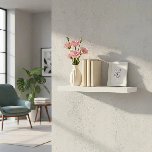 Vitrineon Repisas Flotantes Soporte 10kg Diseño Mdf 50x15 Cm Blanco Mate Minimalista Nordic Decoracion Pared Estante Flotante Hogar Interior Moderno