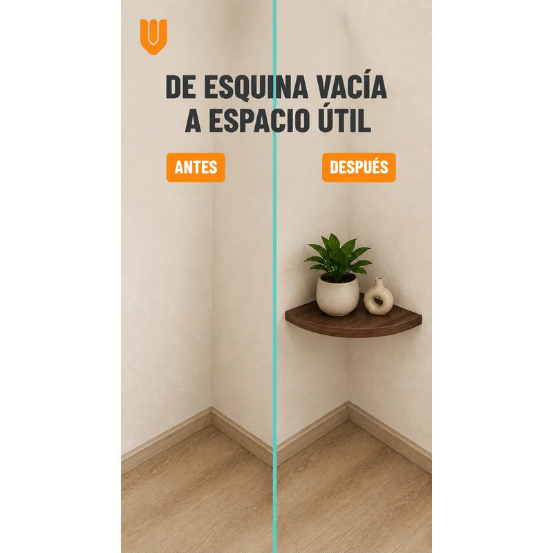 Repisas Flotante Café Acabado Madera Pared 30cm Esquinera Repisa Esquinera Flotante Acabado Madera Cuarto Círculo Borde Curvo Fijación Oculta Mural Decorativa 30cm