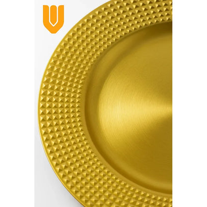 Plato Base Dorado Vajilla Navidad Juego De Plato Dorado 33cm
