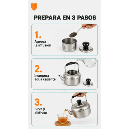 Pack 3 Tetera De Acero Inoxidable Cuello De Cisne 2 Litro Pl Tetera Cuello Cisne Acero Inoxidable 2 Litros Plateada Mango Plástico Apta Fuego Directo Cocina Cafés Tés Dcbz18 Premium