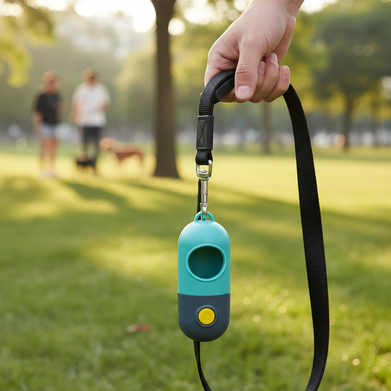 Dispensador Bolsas Mascota Linterna Led Clip Correa Portatil