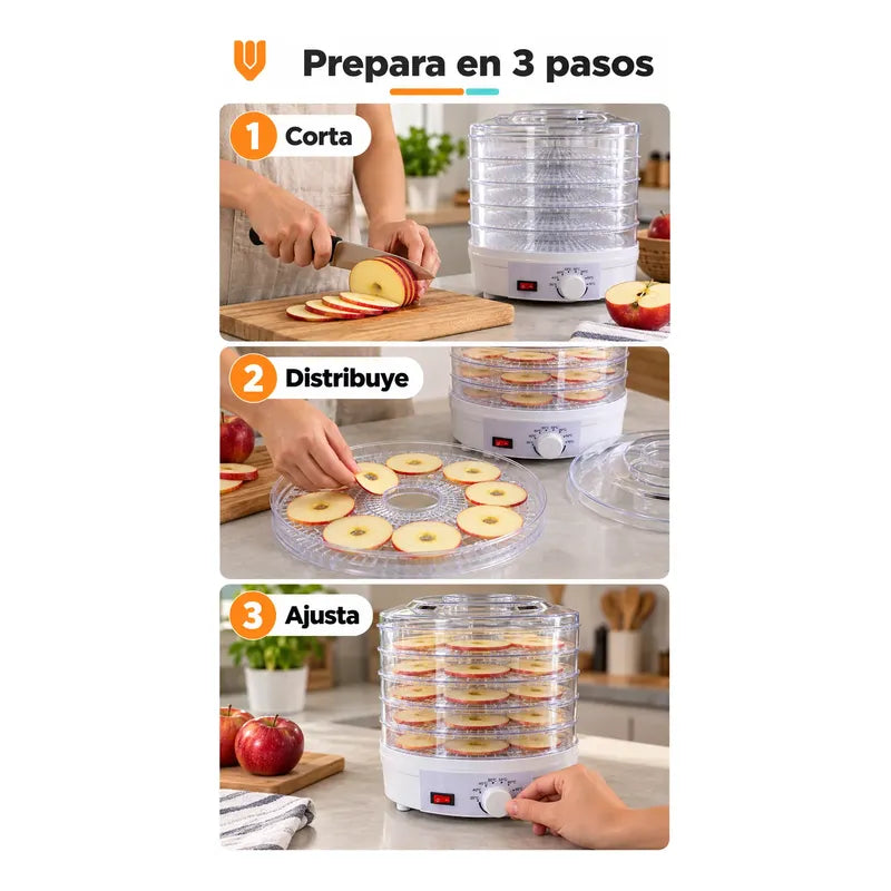 Deshidratador De Alimentos Y Frutas Eléctrico 5 Bandejas Blanco