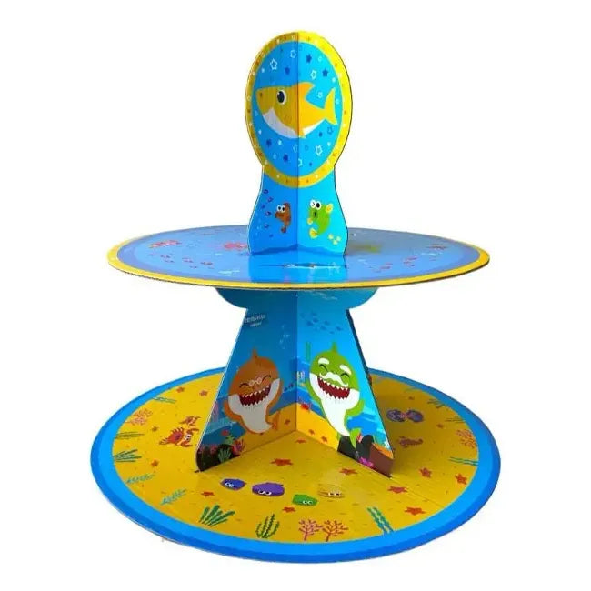 Porta Cupcakes Baby Shark Torre Porta Cupcake Baby Shark Celeste