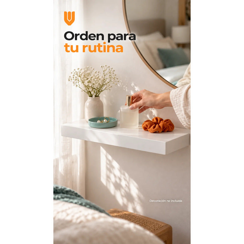 Repisa Flotante Rectangular 60cm Mdf Blanca Estante Pared Blanco Repisa Flotante Blanca Mdf Estante Mural Soporte Oculto Decoración Organización Hogar Dormitorio Living Oficina 60cm