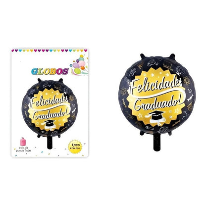 Globo Redondo Metalizado Graduación Decoracion Grado Fiesta