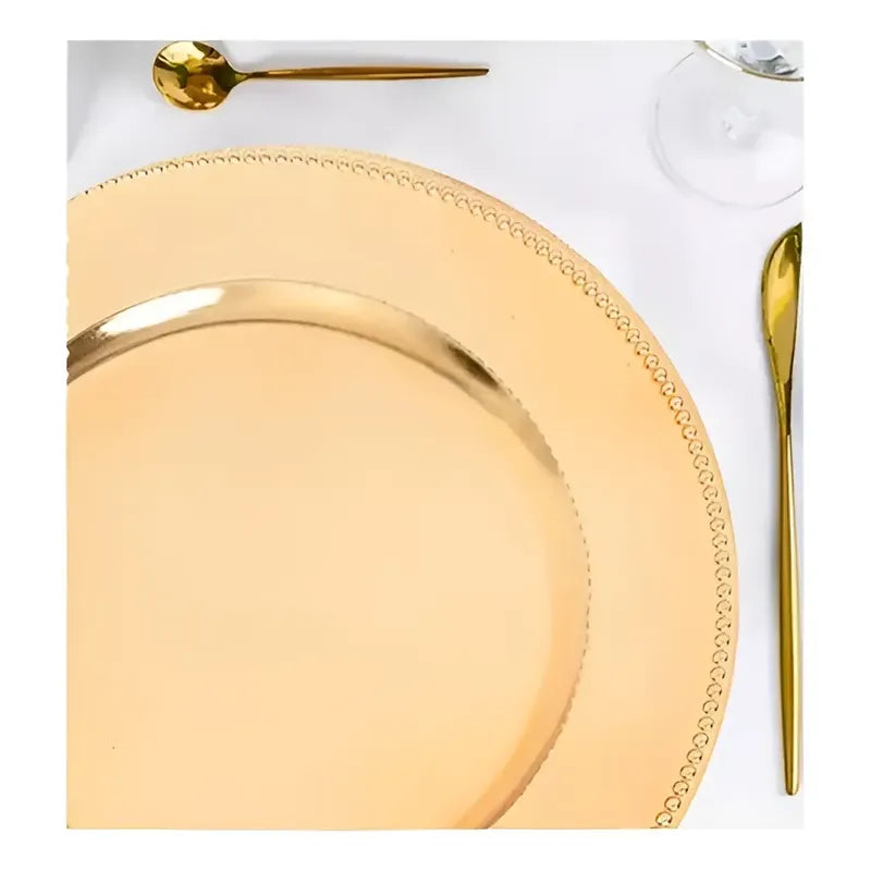 Plato Base Dorado Vajilla Navidad Juego De Plato Dorado 33cm