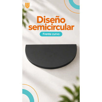 Repisa Flotante Semicircular Mdf Negro 45cm Vitrineon Cl Negro Repisa Mural Flotante Estante Decorativo Organización Recibidor Living Oficina Madera Mdf Muro Concreto Vestidor 45cm