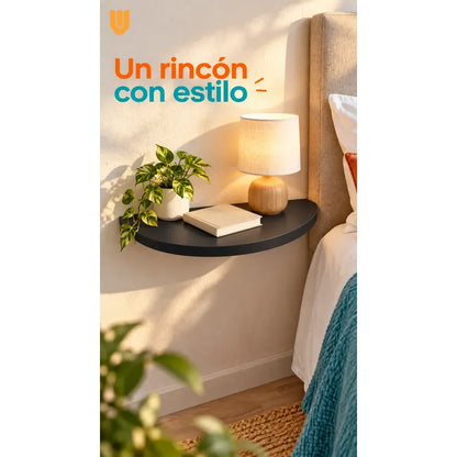 Repisa Flotante Semicircular Mdf Negro 45cm Vitrineon Cl Negro Repisa Mural Flotante Estante Decorativo Organización Recibidor Living Oficina Madera Mdf Muro Concreto Vestidor 45cm