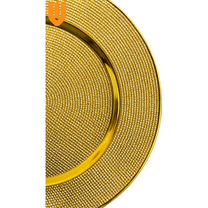 6 Platos Base Dorados 33 Cm Plástico Navidad Vitrineon Cl