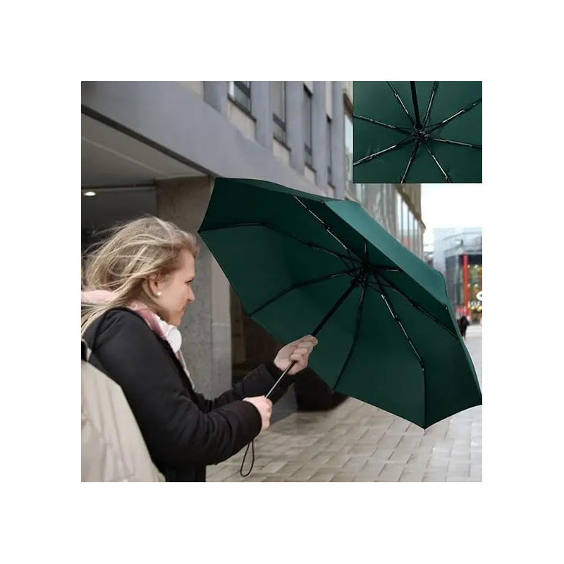 Parasol Retractil Plegable Compacto Seco Siempre Lluvia Int