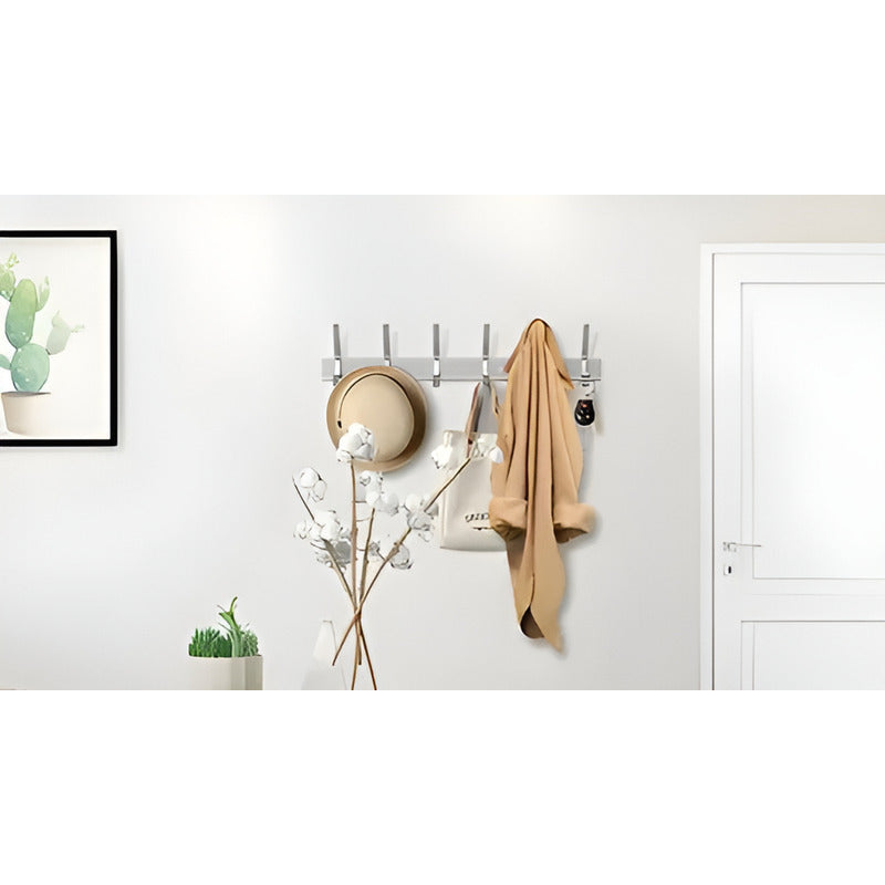 8 Colgador Perchero Aluminio De Pared Colgador Ropa Multiuso