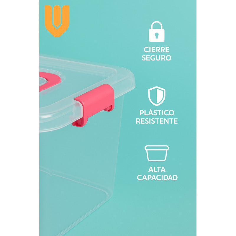 Caja Organizadora Transparente Aplilable Almacenamient 6.5 L Transparente Organizadora