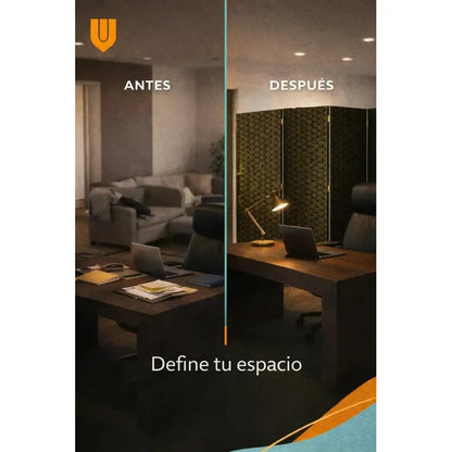 Biombo Separador Ambientes Tela 180cm 4 Paneles Geometrico V Verde Profundo Moderno Decoracion Interior Hogar Oficina Panel Separador Ambientes Elegante Estilo Geometrico Decorativo Divisor...