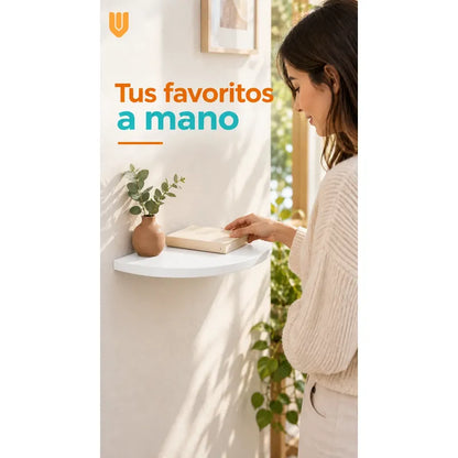 Repisa Flotante Semicircular Mdf Blanco 40cm Vitrineon Cl Blanco Repisa Mural Flotante Estante Decorativo Organización Recibidor Living Oficina Madera Mdf Muro Concreto Vestidor 40cm