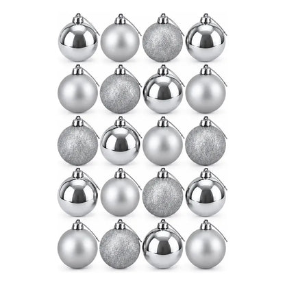 20 Esferas Navidad Adorno Bolas Decorativas 7cm Plateado Esferas Navideñas Doradas Pack 20 Plateado Esferas Navideñas Bolas... 7cm