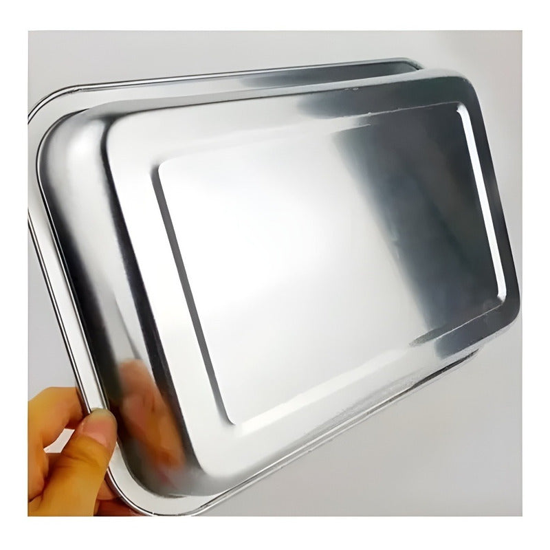 Bandeja Para Horno Bandeja De Acero Inoxidable Multiuso Plateado