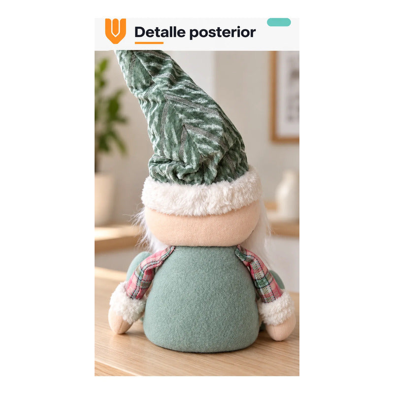 Muñeco Pascuero Navideño 45cm Decorativo Figuras Navidad Blanco Muñeco Pascuero Navideño Muñeco Papá Noel Viejito Pascuero Santa Claus Gorro Barba Blanca Figura Verdes Cascabel 45cm-pascuero