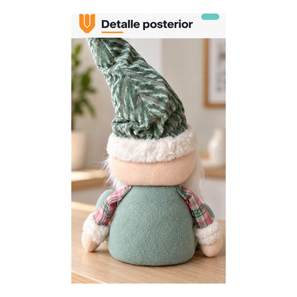 Muñeco Pascuero Navideño 45cm Decorativo Figuras Navidad Blanco Muñeco Pascuero Navideño Muñeco Papá Noel Viejito Pascuero Santa Claus Gorro Barba Blanca Figura Verdes Cascabel 45cm-pascuero