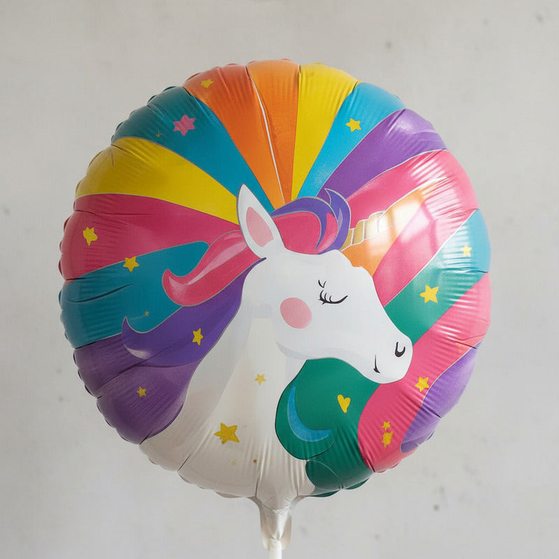 Set 17 Globos Decoracion Unicornio Metalico Fiesta Cumpleaño