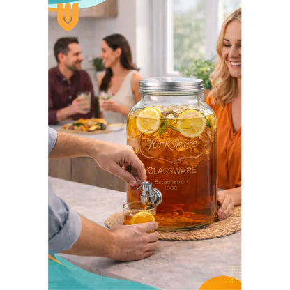 Dispensador Frasco Jugo Agua Bebidas Fiestas Vidrio Hogar 5l Dispensador Bebidas Vidrio 5l Frasco Jugo Agua Fiestas Hogar Canilla Servicio Mesa Transparente