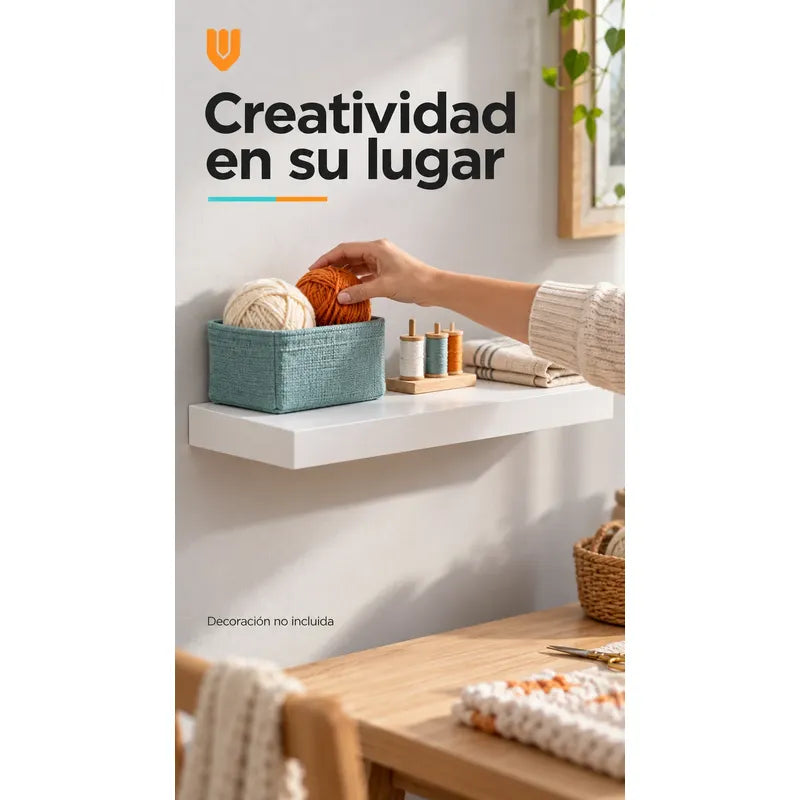 Repisa Flotante Rectangular 60cm Mdf Blanca Estante Pared Blanco Repisa Flotante Blanca Mdf Estante Mural Soporte Oculto Decoración Organización Hogar Dormitorio Living Oficina 60cm