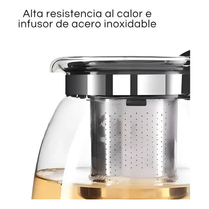 Tetera Vidrio Infusor Te Tetera Infusora Con Filtro 900ml Transparente