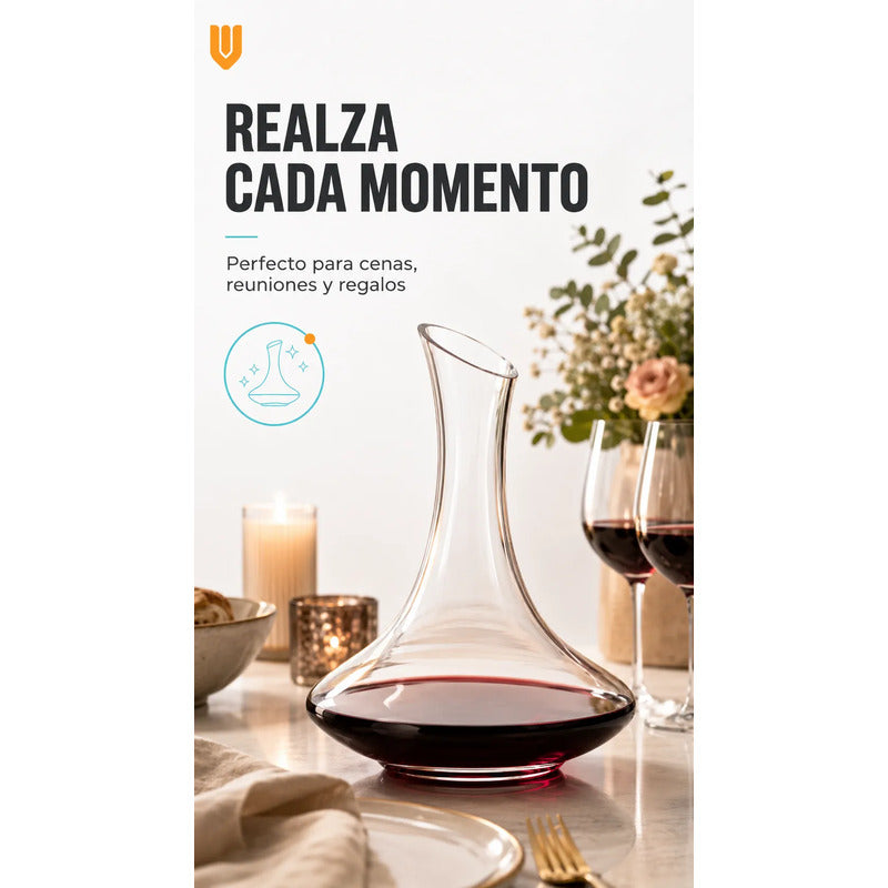 X2 Aireador Para Vinos Decantador De Vino Aireador 1500ml Transparente - Pequeño