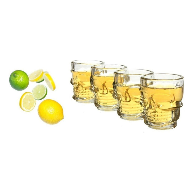 Vaso Shot Tequilero Calavera Vidrio Set 6 Pcs 65ml